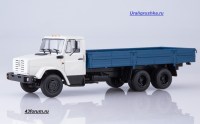 Коллекционная масштабная модель 1:43 Бортовой грузовик 6х4 ЗиЛ-133Г40 без тента, серый, синий (АИСТ)